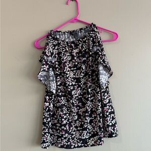 Banana Republic Ruffle Shoulder Floral Off-Shoulder Top XS